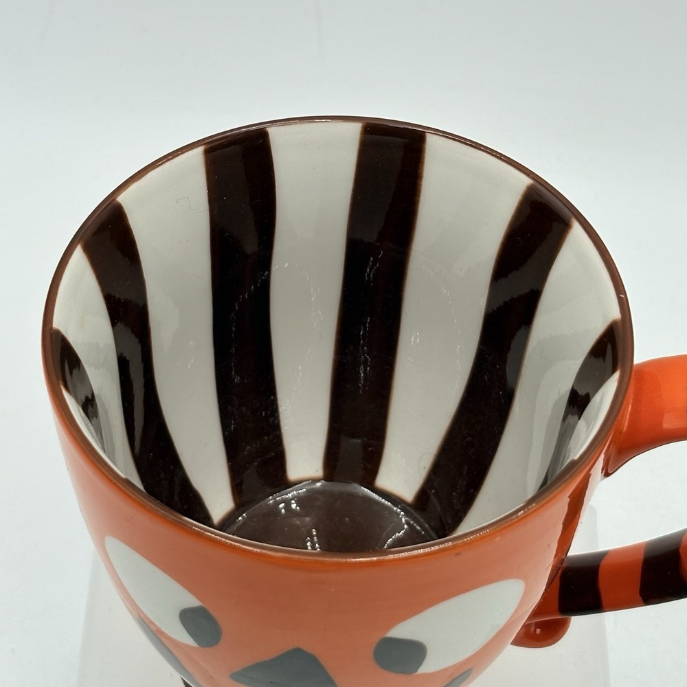 Coffee Mug Starbucks Orange Halloween Monster Jack o Lantern 2007 18 oz (f1) - Picture 5 of 9
